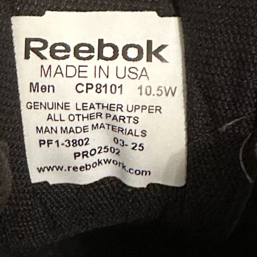 Reebok Men’s Black Leather Duty/Uniform Shoes - Picture 7 of 10